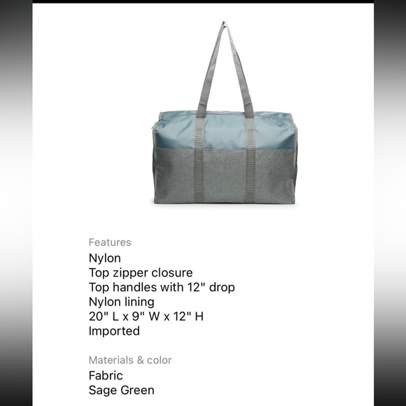 DSW Sage Green Duffle Bag - Picture 2 of 6